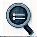 Icona di una lente di ingrandimento con cursori di impostazione per la personalizzazione.